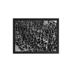 August Landmasser, The Man Who Refused to Salute Hitler, 1936 framed print on a plain backdrop in size 12"x16".