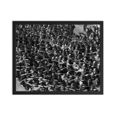 August Landmasser, The Man Who Refused to Salute Hitler, 1936 framed print on a plain backdrop in size 16"x20".