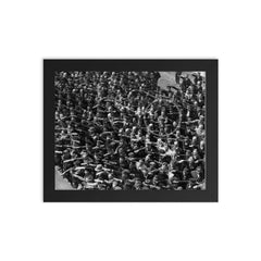 August Landmasser, The Man Who Refused to Salute Hitler, 1936 framed print on a plain backdrop in size 8"x10".