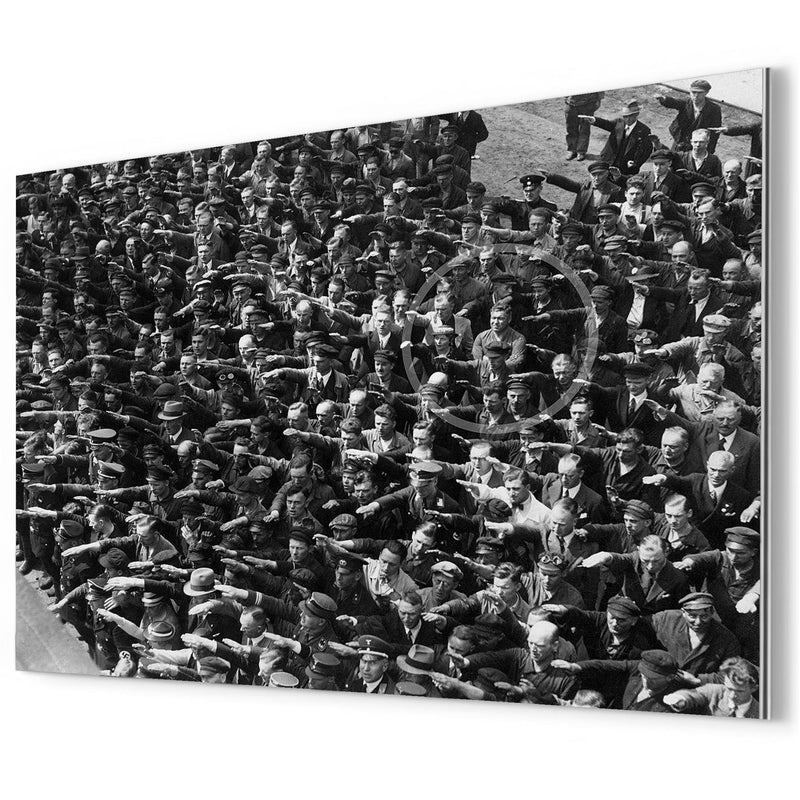 August Landmasser, The Man Who Refused to Salute Hitler, 1936 metal print mockup