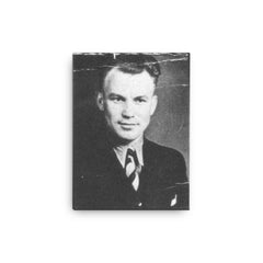 August Landmesser canvas print on a plain backdrop in size 12"x16".