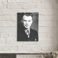 August Landmesser metal print mockup