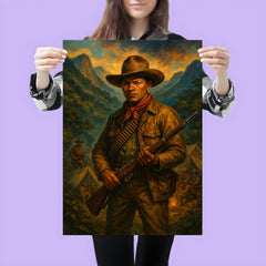 Augusto Cesar Sandino in mountain guerrilla camp poster 3