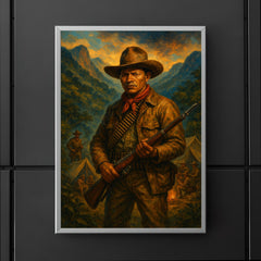 Augusto Cesar Sandino in mountain guerrilla camp poster 5