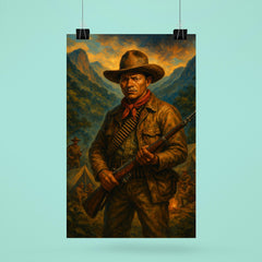 Augusto Cesar Sandino in mountain guerrilla camp poster 6
