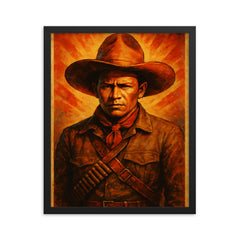 Augusto Sandino framed print on a plain backdrop in size 16"x20".
