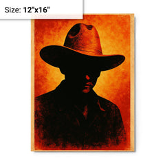 Augusto Sandino hat and silhouette metal print on a plain backdrop in size 12"x16".