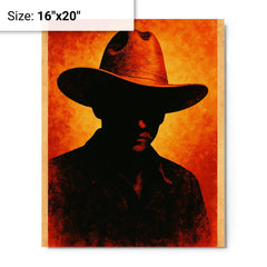Augusto Sandino hat and silhouette metal print on a plain backdrop in size 16"x20".