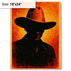 Augusto Sandino hat and silhouette metal print on a plain backdrop in size 18"x24".