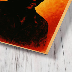 Augusto Sandino hat and silhouette metal print mockup