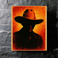 Augusto Sandino hat and silhouette metal print mockup