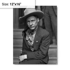Augusto Sandino metal print on a plain backdrop in size 12"x16".