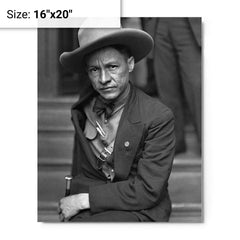 Augusto Sandino metal print on a plain backdrop in size 16"x20".