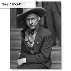 Augusto Sandino metal print on a plain backdrop in size 18"x24".