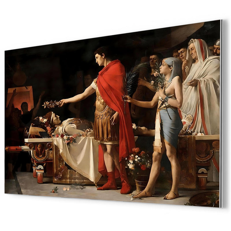 Augustus at the Tomb of Alexander the Great by Lionel Royer metal print mockup