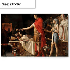 Augustus at the Tomb of Alexander the Great by Lionel Royer metal print on a plain backdrop in size 24"x36".