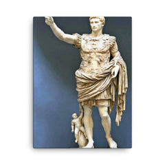 Augustus Caesar canvas print on a plain backdrop in size 18"x24".