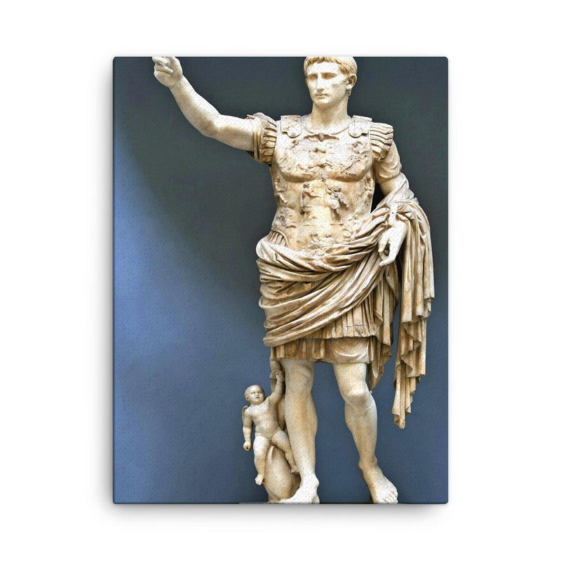 Augustus Caesar canvas print on a plain backdrop in size 18