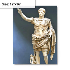 Augustus Caesar metal print on a plain backdrop in size 12"x16".