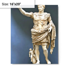 Augustus Caesar metal print on a plain backdrop in size 16"x20".
