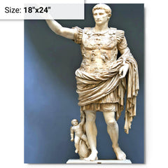 Augustus Caesar metal print on a plain backdrop in size 18"x24".