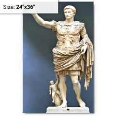 Augustus Caesar metal print on a plain backdrop in size 24"x36".