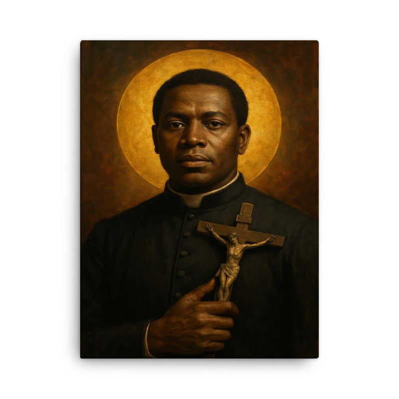 Augustus Tolton canvas print on a plain backdrop in size 18