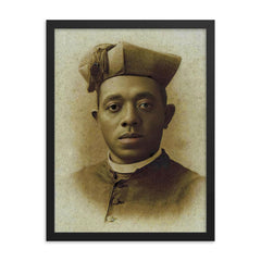 Augustus Tolton framed print on a plain backdrop in size 18"x24".