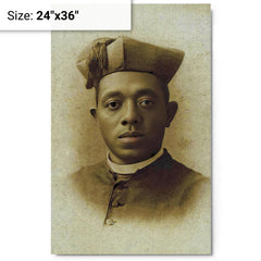 Augustus Tolton metal print on a plain backdrop in size 24"x36".