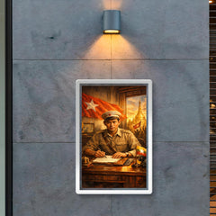 Aung San at Burmese independence desk poster 2