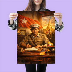 Aung San at Burmese independence desk poster 3