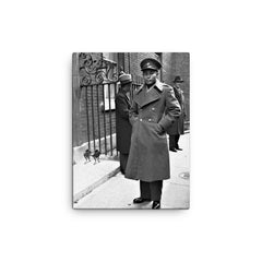 Aung San canvas print on a plain backdrop in size 12"x16".