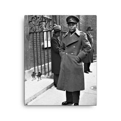 Aung San canvas print on a plain backdrop in size 16"x20".