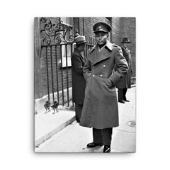 Aung San canvas print on a plain backdrop in size 18"x24".