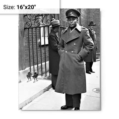 Aung San metal print on a plain backdrop in size 16"x20".