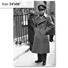 Aung San metal print on a plain backdrop in size 24"x36".