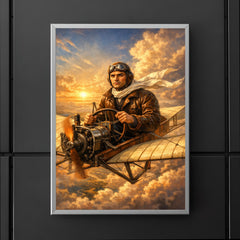 Aurel Vlaicu above early monoplane wings poster 5