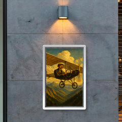 Aurel Vlaicu over the Carpathians in monoplane poster 2
