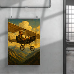 Aurel Vlaicu over the Carpathians in monoplane poster 4