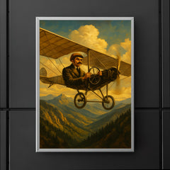 Aurel Vlaicu over the Carpathians in monoplane poster 5