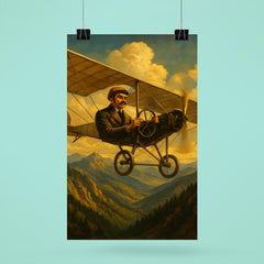 Aurel Vlaicu over the Carpathians in monoplane poster 6