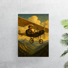 Aurel Vlaicu over the Carpathians in monoplane poster 7