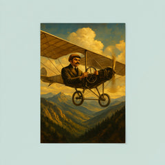 Aurel Vlaicu over the Carpathians in monoplane poster 8
