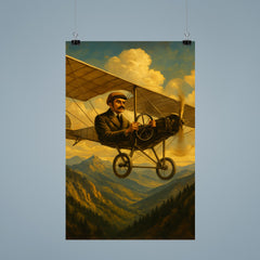 Aurel Vlaicu over the Carpathians in monoplane poster 9
