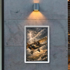 Aurel Vlaicu with fragile monoplane against storm poster 2