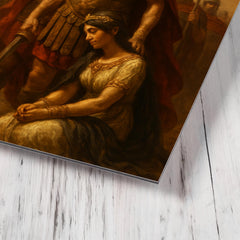 Aurelian crowned after defeating Zenobia beneath desert standards metal print mockup