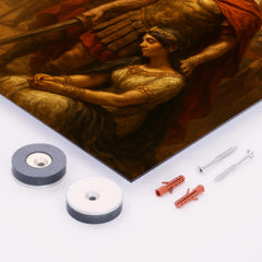 Aurelian crowned after defeating Zenobia beneath desert standards metal print mockup