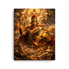 Aurelian restoring the world medallic portrait canvas print on a plain backdrop in size 16"x20".