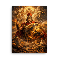 Aurelian restoring the world medallic portrait canvas print on a plain backdrop in size 18"x24".