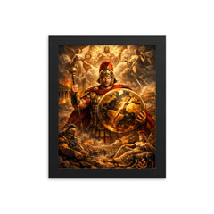 Aurelian restoring the world medallic portrait framed print on a plain backdrop in size 8"x10".